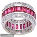 Michelle Mies Silvertone Cubic Zirconia Eternity Band