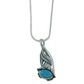Southwest Moon Sterling Silver Sleeping Beauty Turquoise Lily Necklace