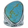 Southwest Moon Sterling Silver #8 Turquoise Freeform Ring