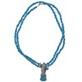 Southwest Moon Sterling Silver Kingman Turquoise Cactus Necklace