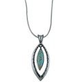 Southwest Moon Sterling Silver #8 Turquoise Marquise Necklace