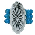 Southwest Moon Sterling Silver Kingman Turquoise Concho Stretch Ring