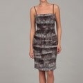 JS Collections Women's Silver Lace Pleated Dress