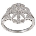 Sterling Silver 1/8ct TDW Vintage Style Diamond Ring (G-H, I1-I2)