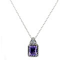 Sterling Silver Amethyst and Cubic Zirconia Necklace