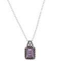 Sterling Silver Amethyst and Cubic Zirconia Necklace
