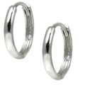 14kt White Gold Rounded Mini-Hoop Earrings