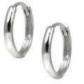 10kt White Gold Rounded Mini-Hoop Earrings