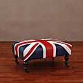 Union Jack Leather Ottoman
