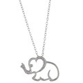 Sterling Silver Diamond Accent Elephant Necklace