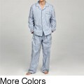 Alexander Del Rossa Men's Striped Cotton Pajama Set