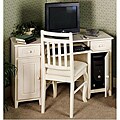 Ivory White-wash Corner Computer Desk by Passport Accent