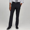 Billy London Men's Black Striped Flat-front Side-tab Pants