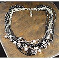 Peyote Bird Designs Onyx Layered Chain and Bead Necklace (China)