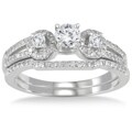10k White Gold 3/4ct TDW Diamond Bridal Ring Set (I-J, I1-I2)