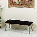 Tufted Black Velvet Bench