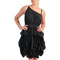 Stanzino Women's Plus Size Black Ruffle Stud-embellished Dress