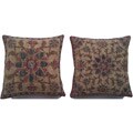 Belgium Woven Floral Decorative Pillows (Set of 2)