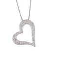 18K White Gold 1/3ct TDW Diamond Heart Necklace