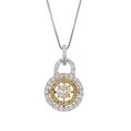 18K Yellow and White Gold 1ct TDW Fancy and White Diamond Necklace