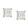 14k White Gold Princess-cut Moissanite Stud Earrings