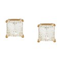14k Yellow Gold Princess-cut Moissanite Stud Earrings