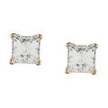 14k Yellow Gold Princess-cut Moissanite Stud Earrings