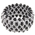 La Preciosa Silvertone Black Faceted Crystal Stretch Bracelet