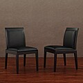 Manhattan Black Leather Dining Chairs (Set of 2)