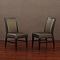 Park Avenue Black Croco and Bronze Leather Dining Chairs (Set of 2)