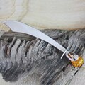 Sterling Silver Honey Amber Studded Knife (Poland)