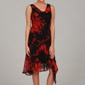 Connected Apparel Women's Red Beaded Dress