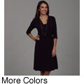 Connected Apparel Women's 3/4-length Sleeve Dress