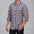 The Fresh Brand Men's Brown Plaid Woven Shirt