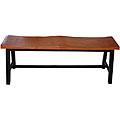 Saddle Black/Cherry Finish Seat Bench
