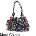 Journee Collection Women's Ruffled Zebra Print Slouchy Satchel