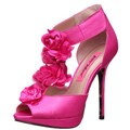 Betsey Johnson Women's 'Florely' Fuchsia Satin T-strap Pumps