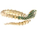 14k Yellow Gold 1/5ct TDW Diamond, Ruby and Sapphire Estate Snake Cuff (I-J, I2-I3)