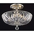 Crystal 3-light Chrome Flush-mount Chandelier