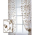 Fiona Floral Off White Embroidered Organza 108-inch Sheer Curtain Panel