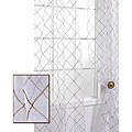 Lattice White Embroidered Organza 108-inch Sheer Curtain Panel