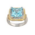 La Preciosa Two-tone Large Blue Cubic Zirconia Ring