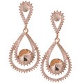 Morgan Ashleigh Rose Goldtone Peach Glass Drop Earrings