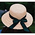WWG Raffia Hat with Brim and Ribbon