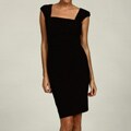 London Times Women's Black Ruched Sheath Dress