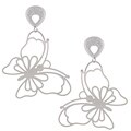 Moda Bella Stainless Steel Large Butterfly Earrings