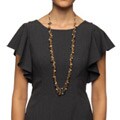 Adrienne Vittadini 'Anzio' Wood, Simulated Tiger's Eye and Agate Necklace