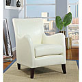 Ivory Leather-like Accent Chair