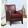 Deep Red Leather-like Accent Chair
