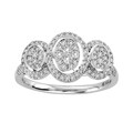 10k White Gold 1/2ct TDW Imperial Diamond Three Stone Ring (H-I, I2)